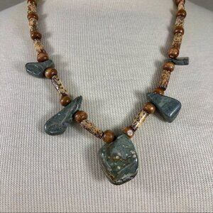 Safari Style Beaded Jasper Necklace